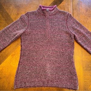 Woolrich women’s 1/4 zip mock neck pullover sweater purple pink size small
